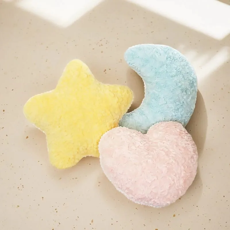 Colorful Sky Pillow Stuffed Moon Star Heart Plush Cushion Sofa Chair Back Support Plushie Decoration Gift