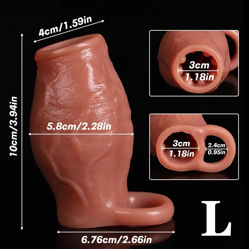 Penis Ring Dick Sleeve Enlargement Lock Sperm Men Sex Toy Enlarged and Thicken Cock Sleeve Soft Silicone Male Adult Sexy Toys 18