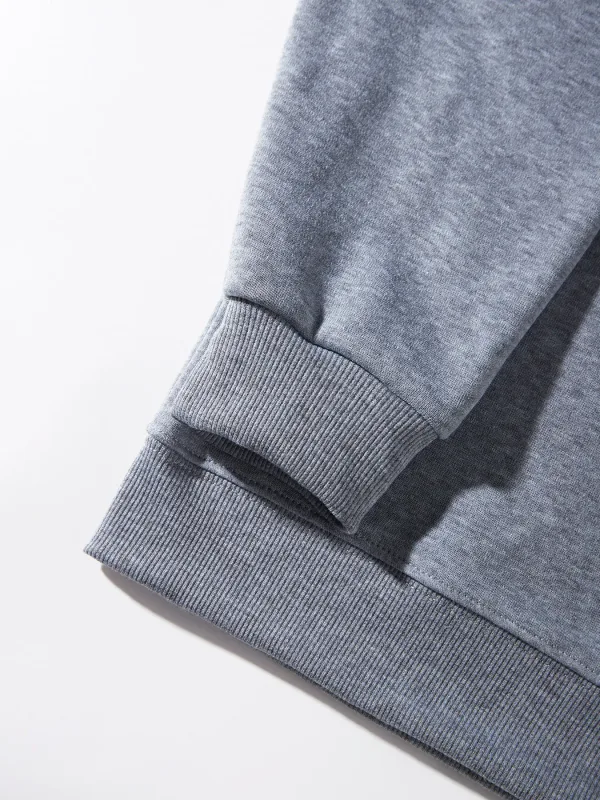 Powerhouse Gym Letter Printing Men Sweatshirts Winter Fleece Warm Hoodie Korean Loose Crewneck Pullovers Hip Hop Male Clothes