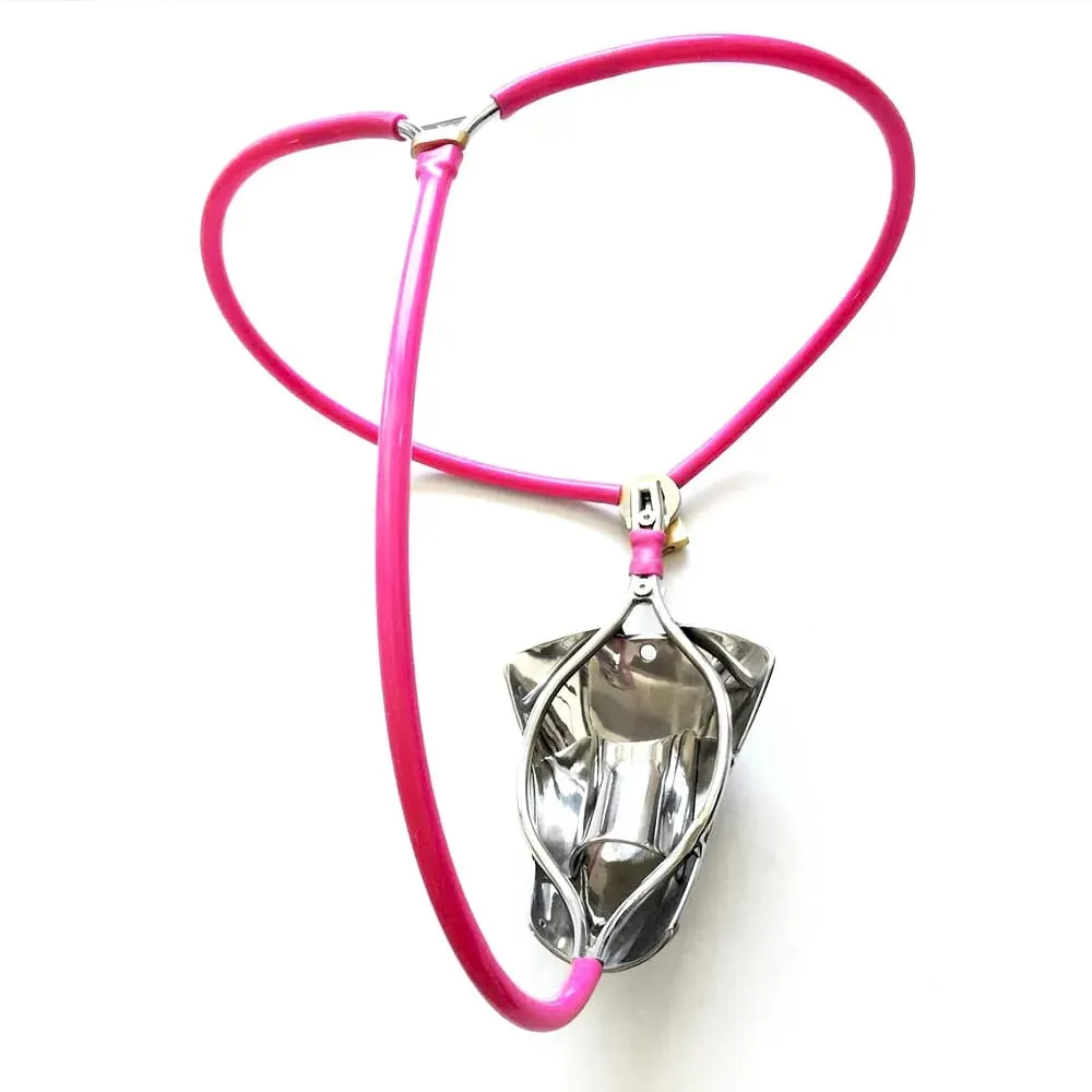 Men's red makeup invisible chastity belt chastity lock adult sex toy anti infidelity anti masturbation chastity lock