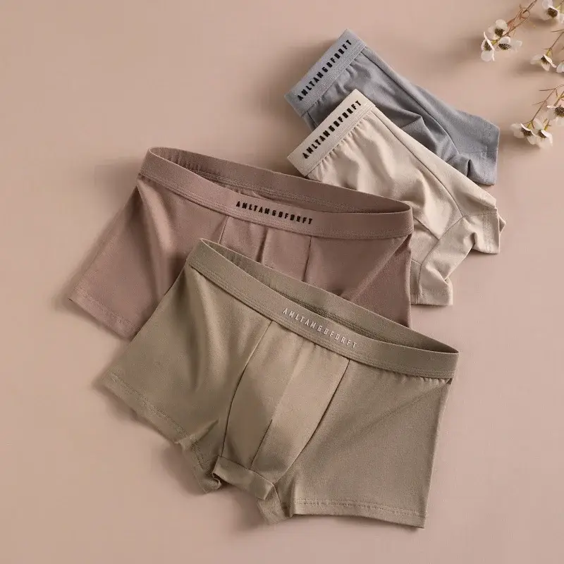 3PCS กีฬานักมวย Man Breathable ของขวัญ Sporty นักมวยชายกางเกงเซ็กซี่ชาย Unerderwear กางเกงกางเกงขาสั้นกางเกงขาสั้นชุดชั้นใน