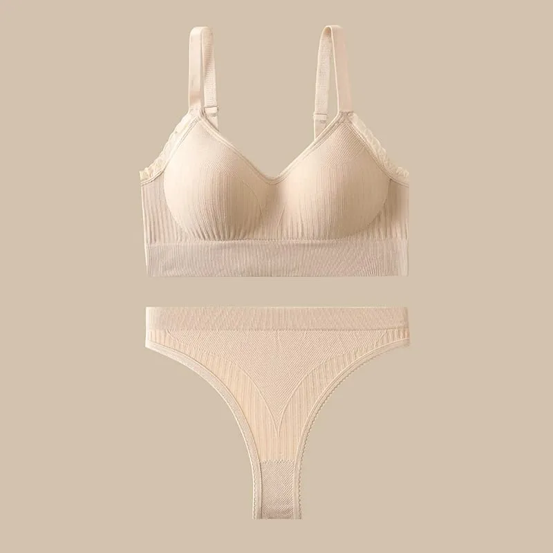 [készlet]Női szexi fehérnemű szett Push Up melltartó szett tömör Underwire melltartó mindennapi alsónemű bugyi szett