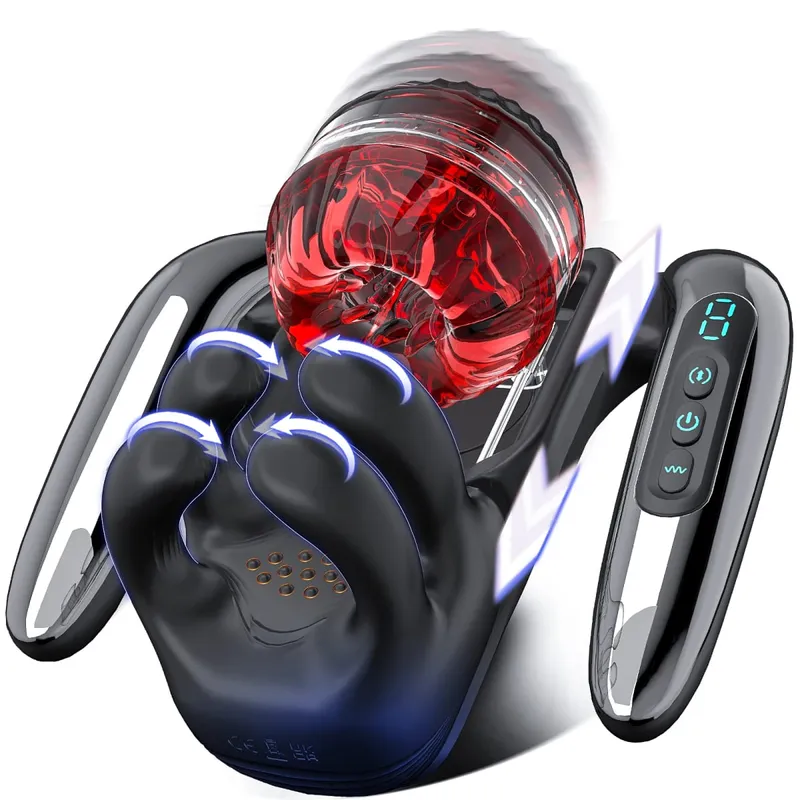 Handheld Automatic Masturbator Cup 9 Telescopic & 9 Vibrating Modes Male Masturbation Blowjob Penis Pump Adults Sex Toys for Men
