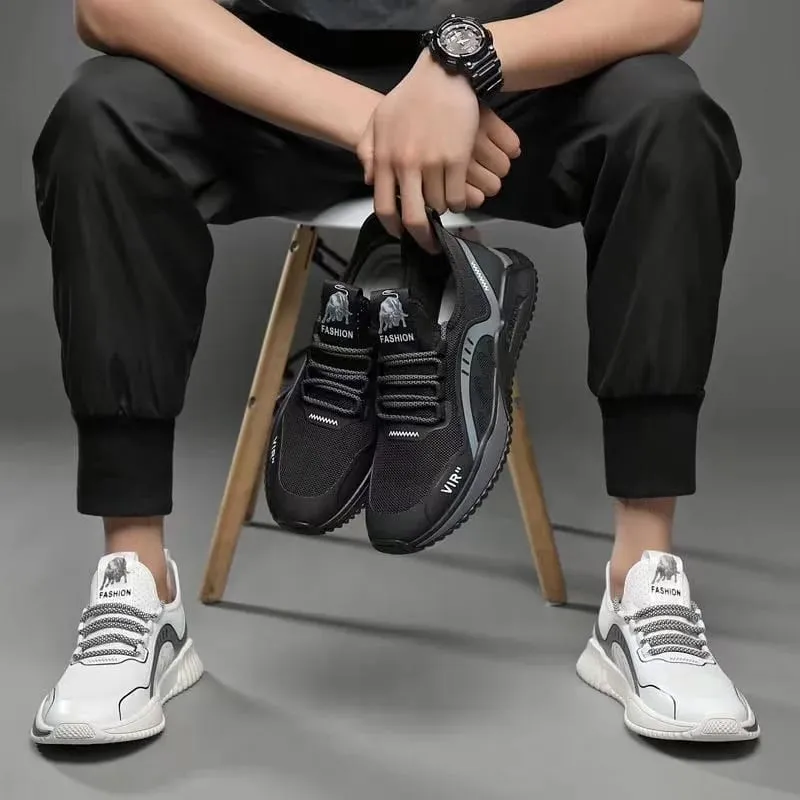 Men's lightweight mesh breathable casual sports shoes summer soft sole comfortable anti slip outdoor running shoes male sneakers