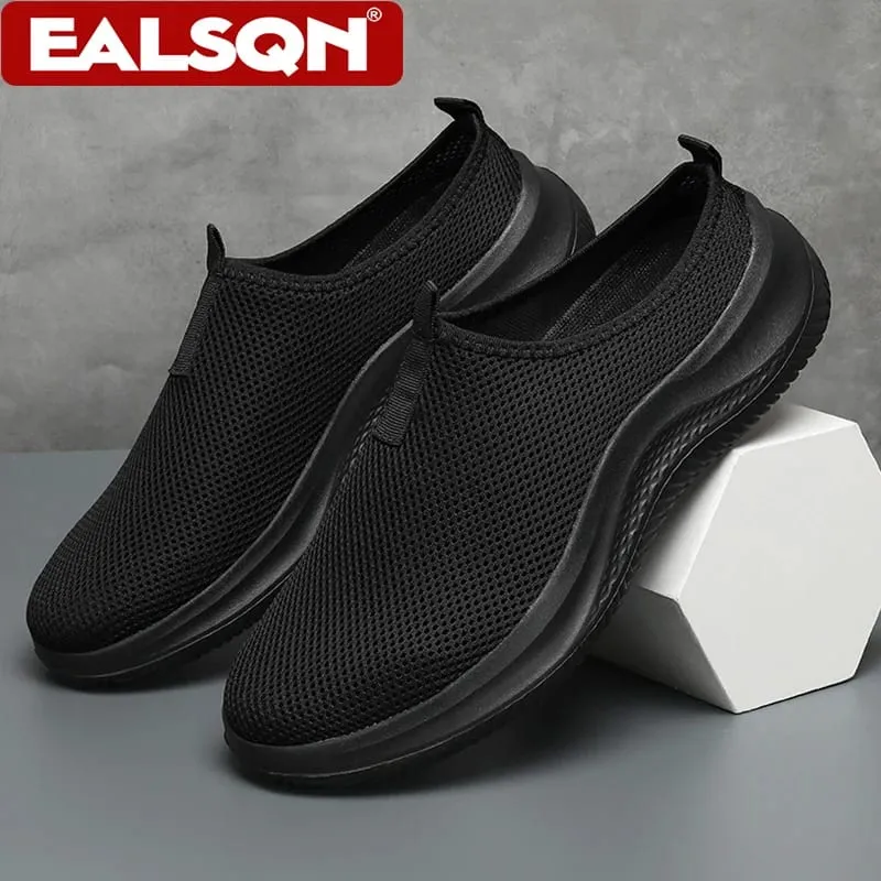 Sommar andas Mesh Slip On Casual Skor för mäns lätta promenadsneakers Plus storlek 39-48 Bekväma utomhusskor
