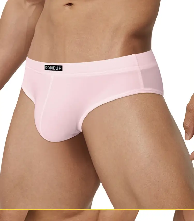 Men's Soft Solid Bikini Briefs, Elastic Wide Waistband 3D Support Pouch, Skin-Friendly Breathable Daily Casual Underwear
