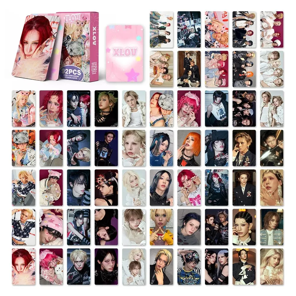 92Pcs/Set Idol XLOV New Mini 2 Album I God Periphery Lomo Cards And Stickers Postcards WUMUTI RUI HARU HYUN Fans Gift Collection