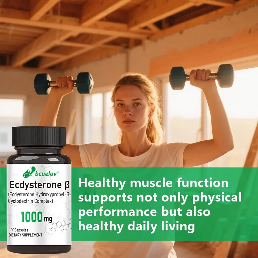 Ecdysterone Supplement 1000 mg - Enhanced Energy Levels Increased Muscle Strength 30/60/120 Capsules