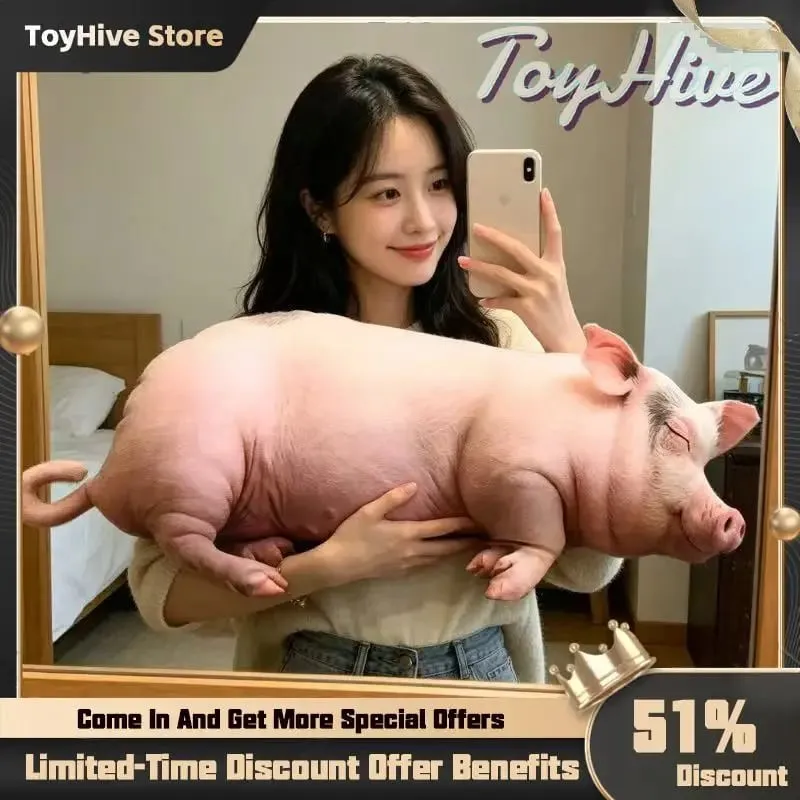 【In Stock】Cute Lifelike Simulation Pig Plush Toy Soft Sleeping Pillow Holiday Gift For Close Friends Home Sofa Decor Cushion — image 2