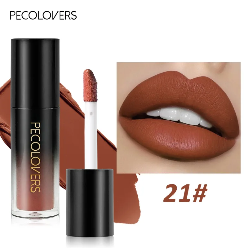 Brilho labial de veludo fosco, múltiplas cores, à prova d'água, de longa duração, copo antiaderente, batom suave para aplicar alta renderização de cores