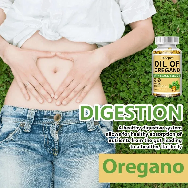 Oil of Oregano with Black Seed Oil 2 in 1 Oregano Supplement for Immune Health Digestive Health Non-GMO