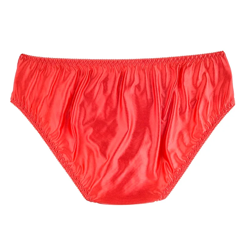 Men's Sexy Briefs Comfortable Healthy Elastic Soft Pouch mid Waist Pure Underwear Men's lace shiny gay underwear
