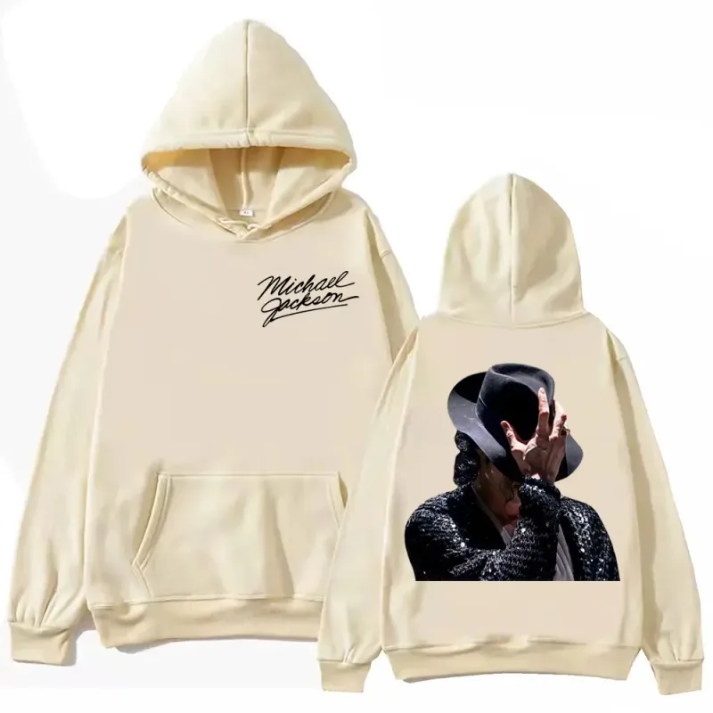 90's Singer Michael Jackson Graphic Hoodies Fashion Rock Vintage Hooded Sweatshirts Men Women Casual Fleece Oversized Pullovers