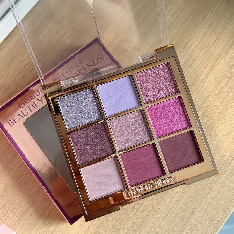 Charlotte Brand Senaste Stil 9 Färger Ögonskuggspalett & Högglans Reparation Ädelstensskiva Natur Lätt att färga Tilbury Cosmetics