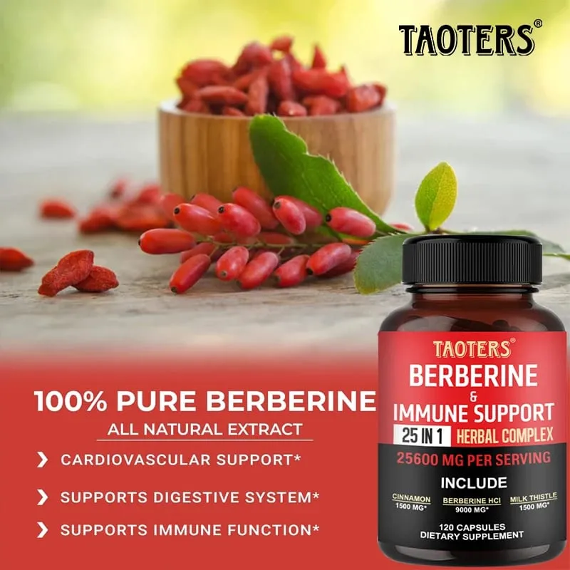 Berberine Capsules Contain Ceylon Cinnamon and Milk Thistle To Support Glucose Balance Liver Health Digestion and Weight Loss