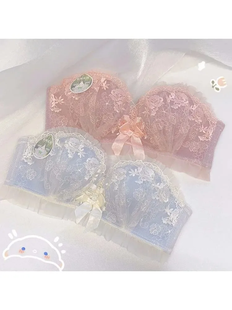 Japanese Kawaii Lace Underwear Set for Women | Sexy Push Up Bra & Panty | Small Chest Cute Lingerie | Valentine‘s Day Gift