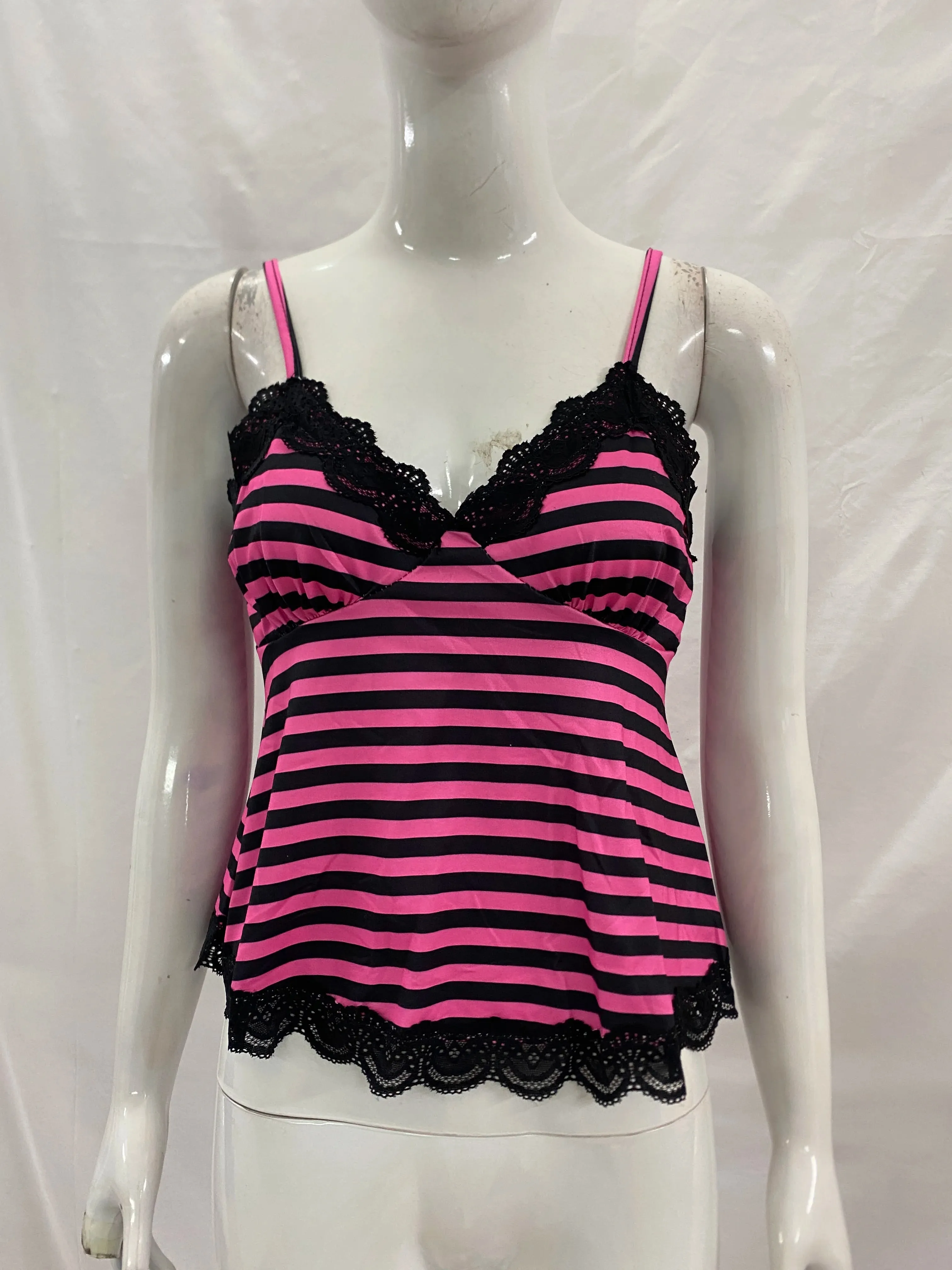 European and American New Summer Punk Style Sexy Y2K V-Neck Contrasting Striped Thin Shoulder Strap Vest