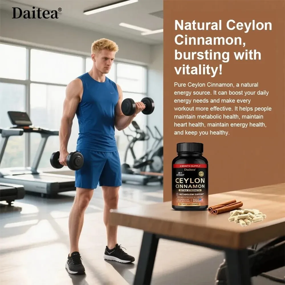 Ceylon Cinnamon Capsules - Antioxidant Promotes Heart Health and Metabolism Support The Immune System