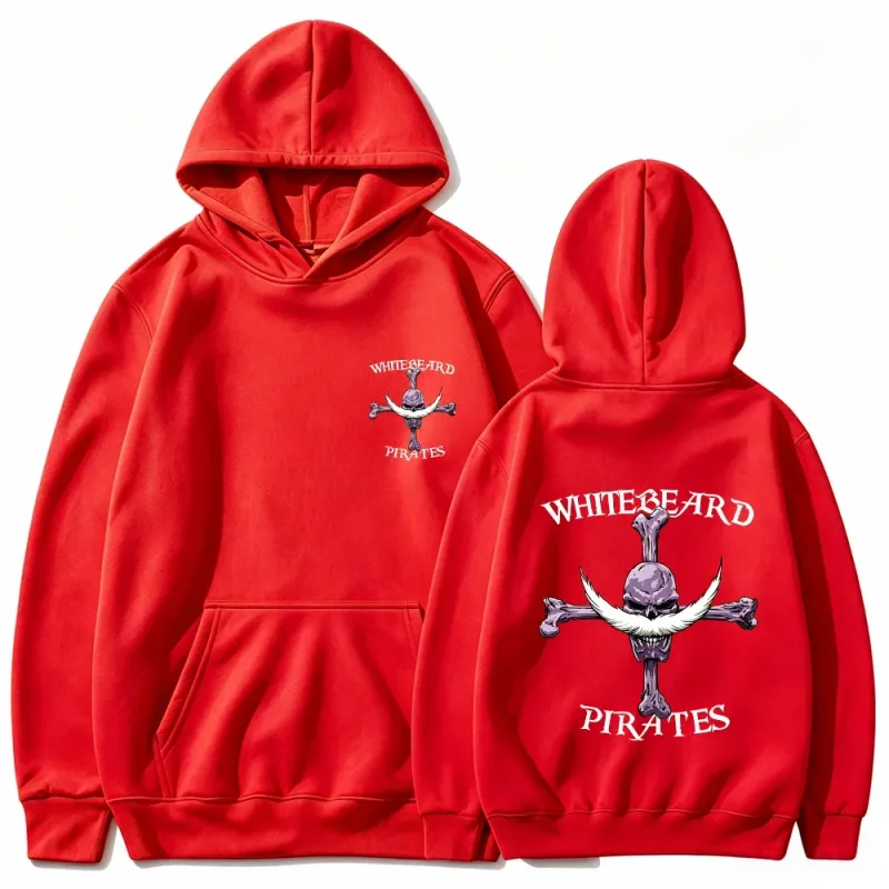 Sudadera con capucha de One Piece Whitebeard Pirates, sudadera con estampado, sudadera con capucha con estampado de anime Jolly Roger de Whitebeard