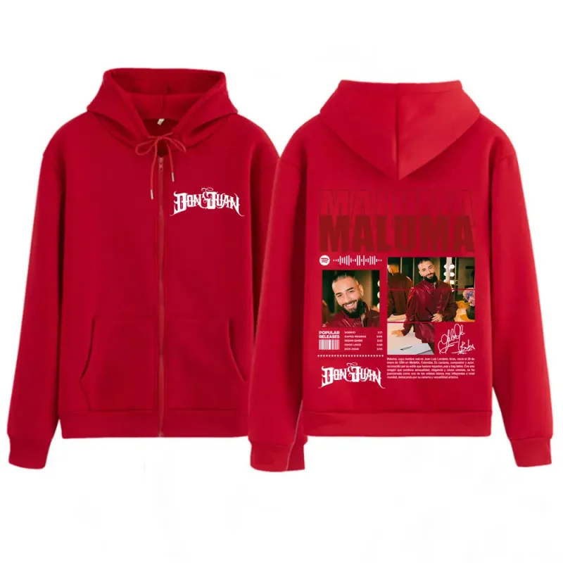 Rapper MALUMA Tour 2025 Graphic Zip Up Hoodie Men's Women Fashion Hip-hop Pullover Long-sleeved Thick Casual Zipper Sweatshirts