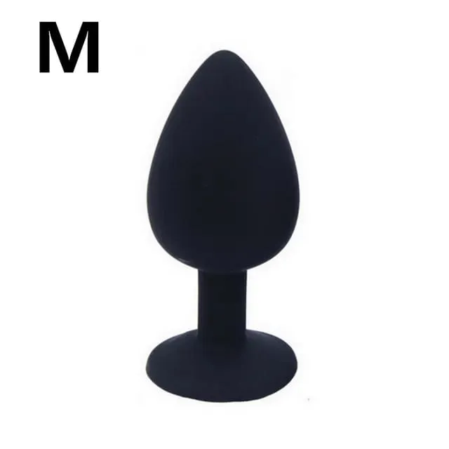 Unisex Silicone Butt Plug 3 Sizes Anal Dildo Sex Stopper Adult Toy for Men/Women Couple Anal Trainer No Vibrator