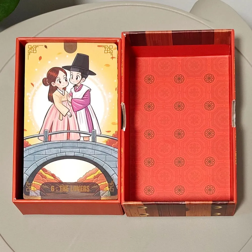 Timeless in The Autumn Chibi Tarot Deck for Collectors in Rigid Box 12*7cm Korenji Tarot 78 Cute Korean Hanbok Style Cards — image 4