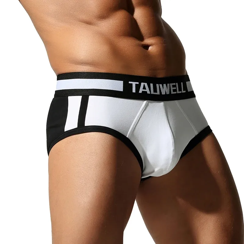 Men's Triangle Underwear, Tight Fitting, Low Waist, Color Blocking, Sexy, Youthful, Breathable and Comfortable