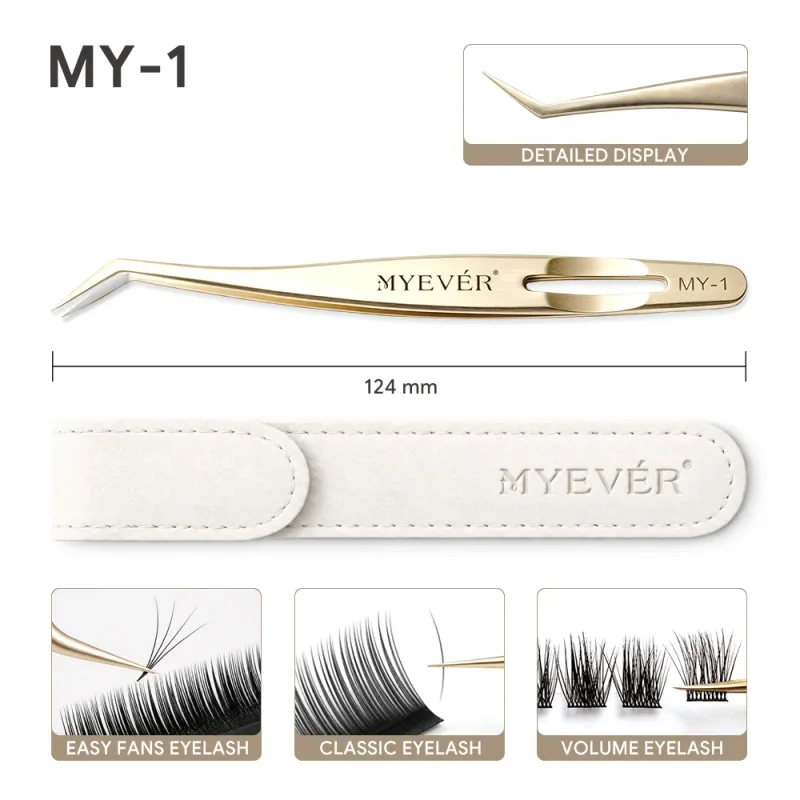 Anti-Slip Eyelash Extension Tweezers Steel High-Density Fiber Tip Eyelash & Eyebrow Professional Precision Makeup Tools