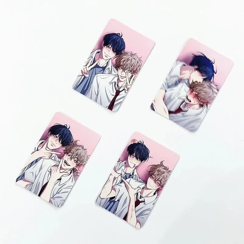 4Pcs/Set BL Manhwa Negative Love Laser Photocards - Tae-yoon Jae-min Character Lomo Cards Souvenir Gift for Fans