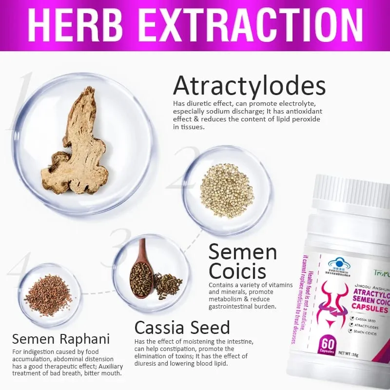 Biji Cassia Asli & Pil Coix Seed Detox Slim Metabolism Booster Membakar Lemak 100% Herba Vegan & TIADA KESAN SAMPINGAN