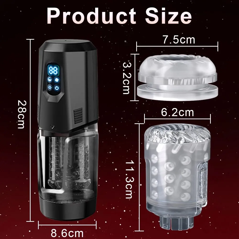 APP Control Automatic Thrusting Masturbator Cup 360° Rotation Licking Vibrating LCD Vacuum Penis Pump Enlargers Sex Toys for Men