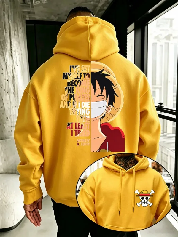 One Piece Anime Hoodie Monkey D Luffy Citaat Print Streetwear Unisex Mannen Vrouwen Oversized Casual Sweatshirts Lange Mouw