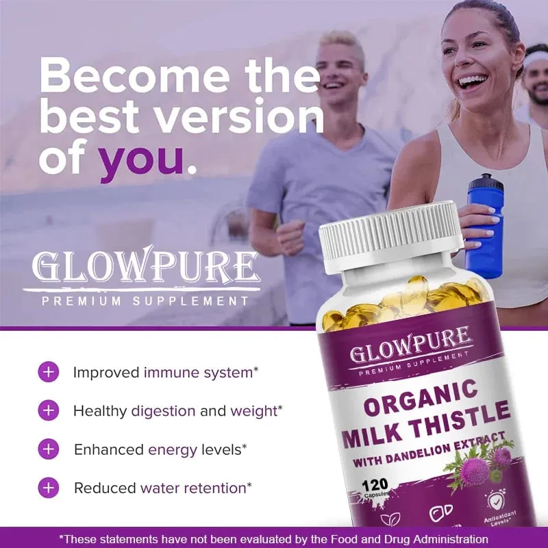 Organic Milk Thistle 9000mg - 30X Concentrated Extract with 80% Silymarin for Liver Cleanse Detox & Fatty Liver Support
