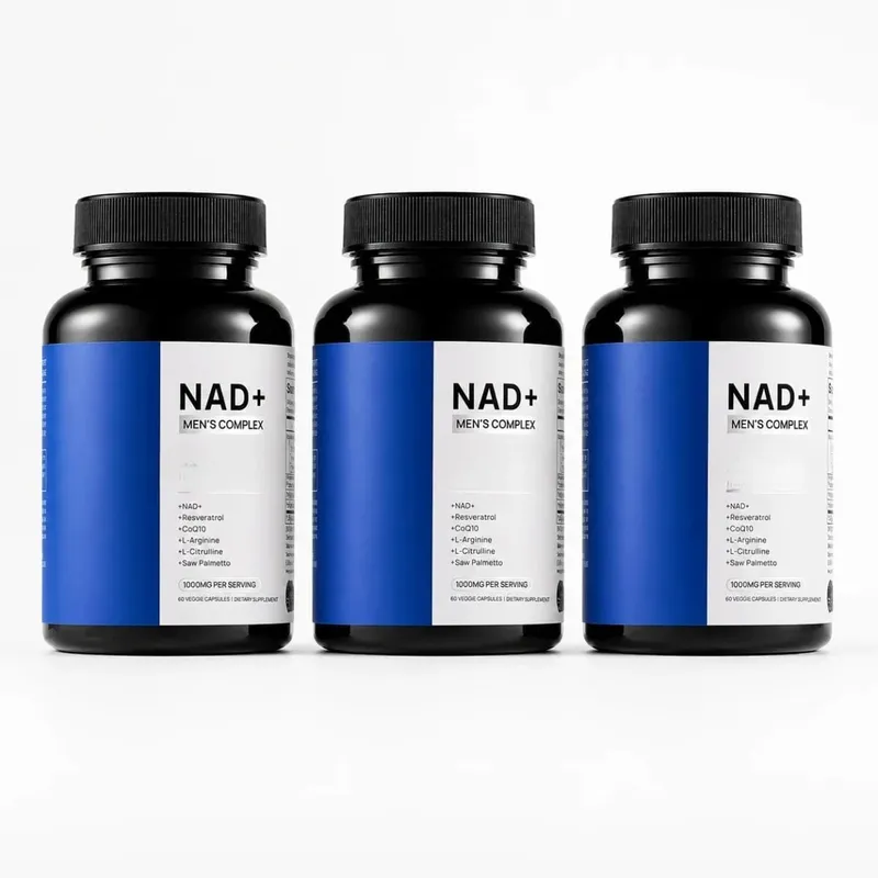 NAD+ Men's Complex Capsules 1000mg with CoQ10 Resveratrol Cellular Energy & Vitality Supplement Supports Muscle Health 60 Count