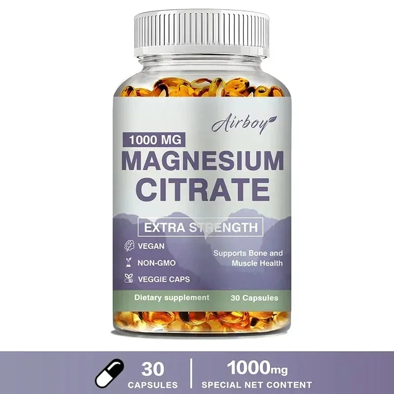 Magnesium Citrate - Supplement for Stress Relaxation Bone Sleep Heart Health Nerve Muscle & MetabolismSupplementsSupplemen