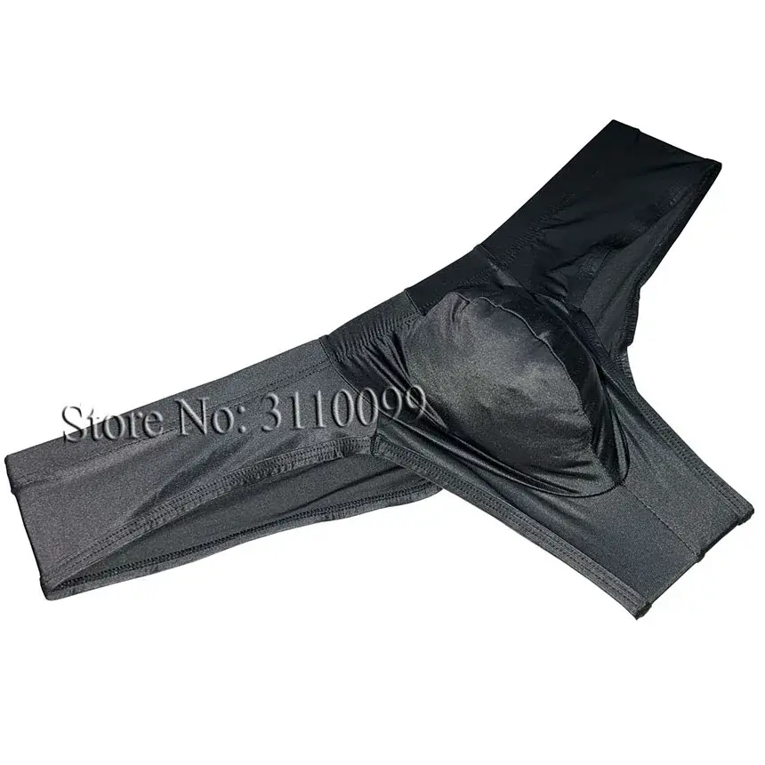 Cuecas boxer masculinas de seda brilhante mini biquíni melhoram bolsa boxers de biquíni — image 4
