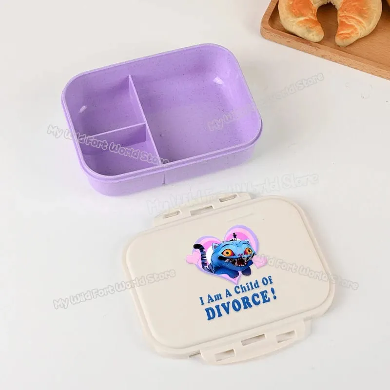 Demon Hunters Lunch Box para sa Boy Girl Cute Mira Zoey Jinu Portable Plastic Bento Box na may Dinnerware Food Fruit Container