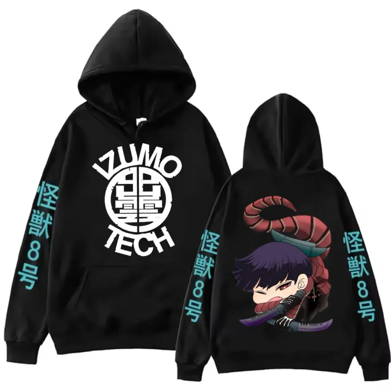 Anime Kaiju No 8 Soushirou Hoshina Cartoon Hoodies Oversized Hooded Sweatshirt Long Sleeves Cotton Hoodie Men Women Clothes