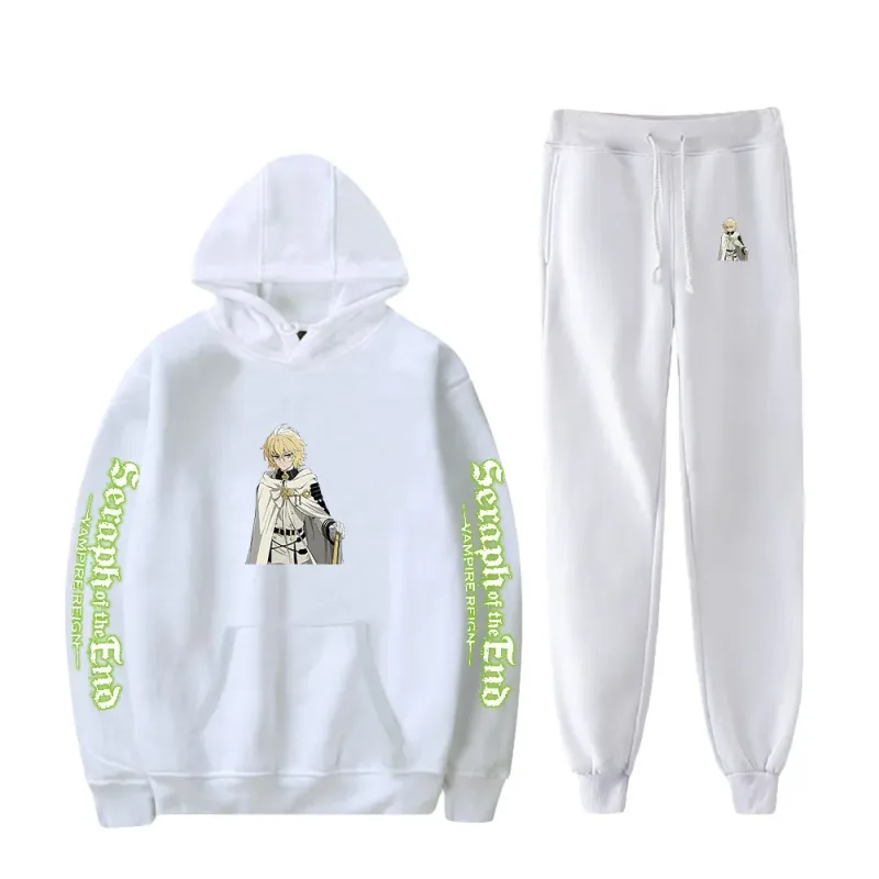 Harajuku confortable Seraph de la fin imprimé sweat-shirt pantalons de survêtement costume à capuche + pantalon costume garçons/filles 2 pièces ensemble vêtements