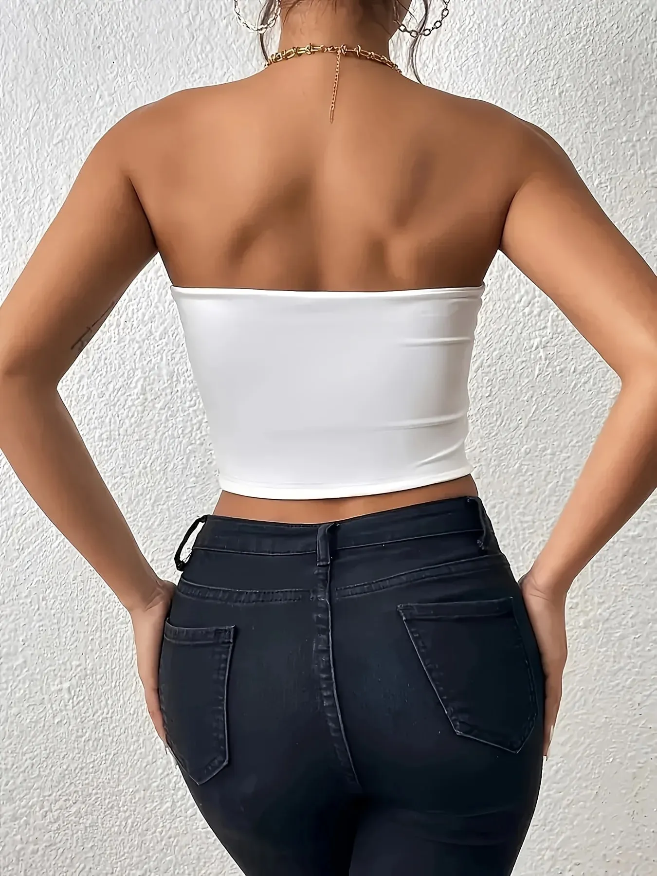 Y2K Style Tube Top Fashion Strawberry Print Strapless Crop Top Casual Short Blouse for Spring and Summer Women'S Clothing