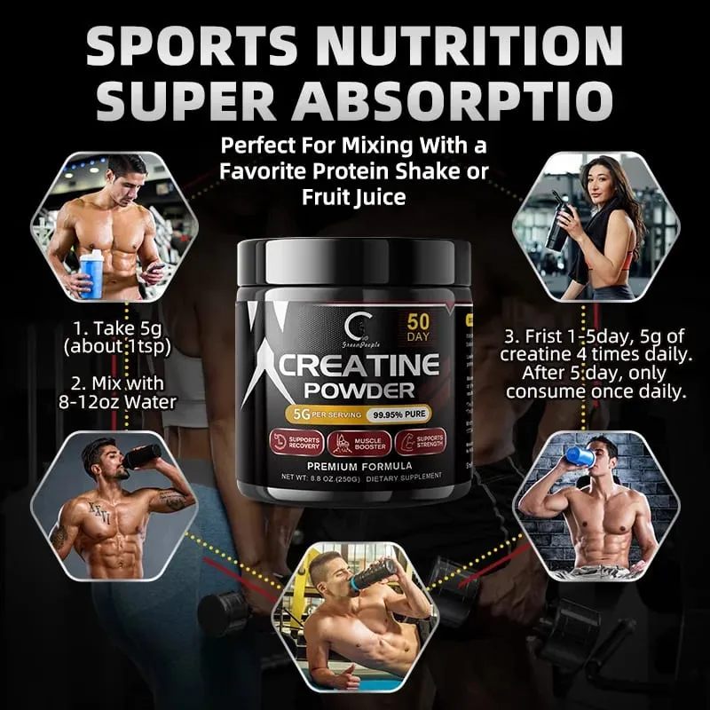 Pre Workout Creatine Powder para sa Mga Lalaki at Babae - Cognitive & Exercise Performance Support - NSF Certified para sa Sport- 150 Grams