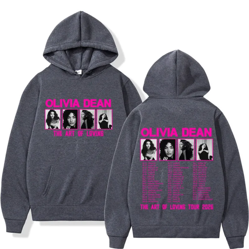 Olivia Dean Art of Loving Tour 2026 Graphic Hoodie Men Women Fashion Sweatshirts Loose Casual Oversized Pullover Streetwear Tops
