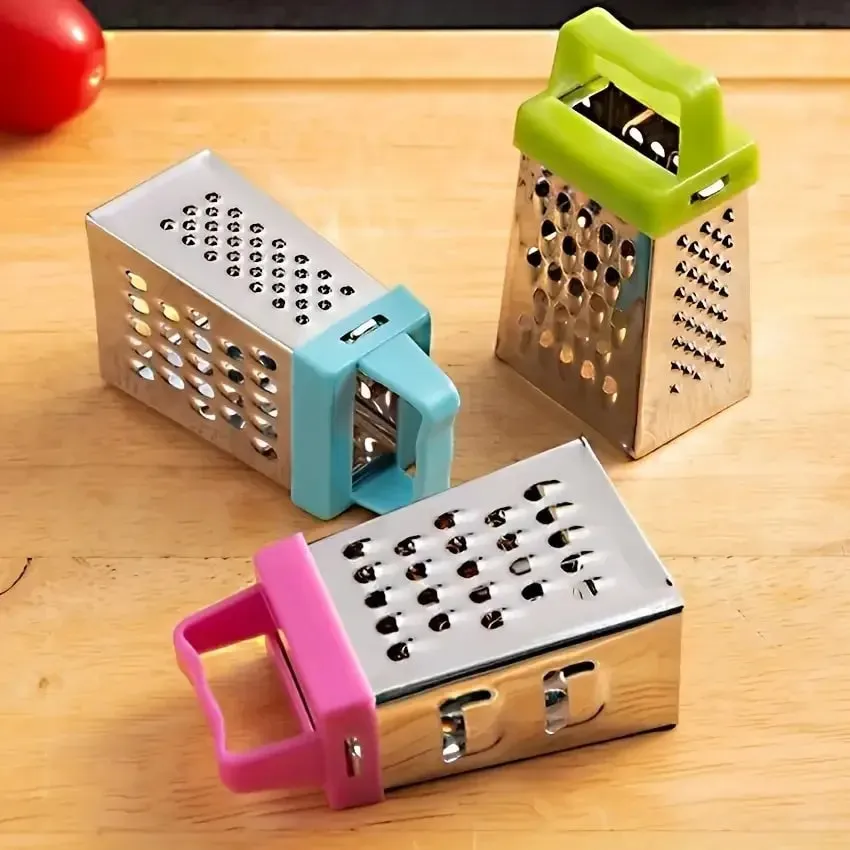Stainless Steel Mini Cheese Grater Set - Multifunctional Metal Kitchen Tool for Shredding Cheese Garlic Ginger - Food-Safe