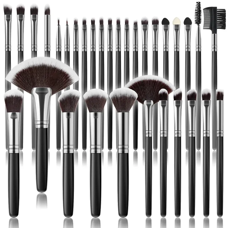 32Pc Makeup Brush Set Cosmetic Tools for Powder Eye Shadow Foundation Blush Blending Beauty Makeup Brush Kit for Makeup Starters