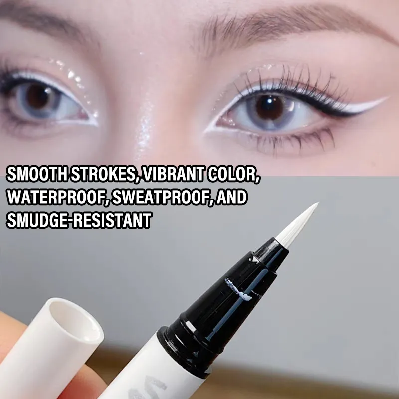 Ultra-thin Matte White Eyeliner Liquid Pen Waterproof Sweat-proof Long-lasting Lying Silkworm Pen High Pigment Smooth Eye Makeup