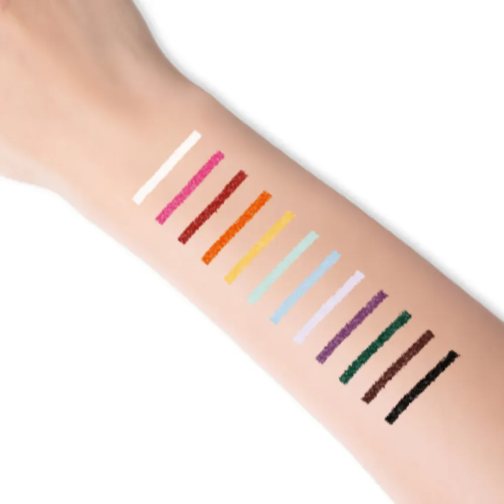 12 Color Waterproof Eyeliner Set Matte Creamy Pencil Long Lasting Smudge Proof for Sensitive Eyes Daily Makeup Professional Kit