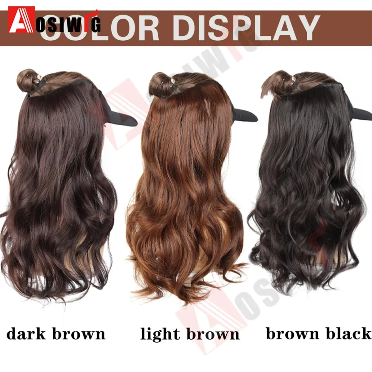 20Inch Synthetic Long Wavy Curly 5 Clip in Hair Extension Fashion Invisible V-shaped Heat Resistant Black Hairpiece for Women
