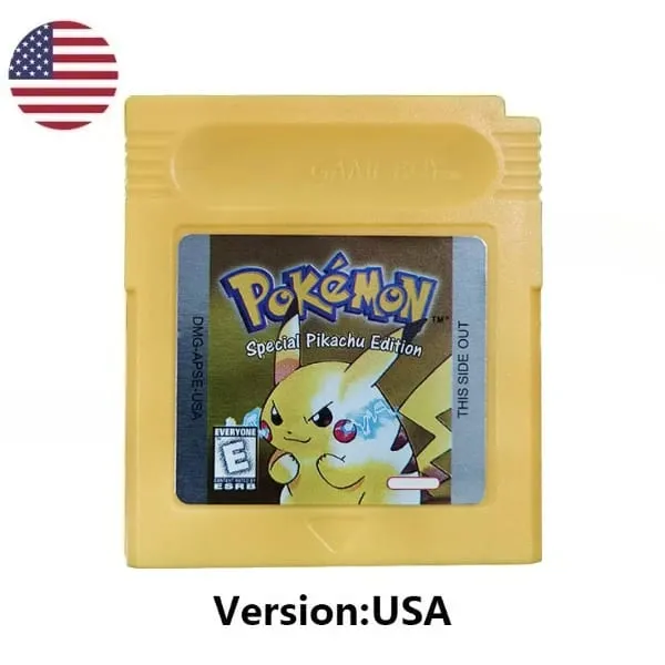 Cartouche de jeu vidéo Pokemon 16 bits, plusieurs styles, rouge, bleu, cristal, doré, vert, argent, jaune, carte de Console GB/SP