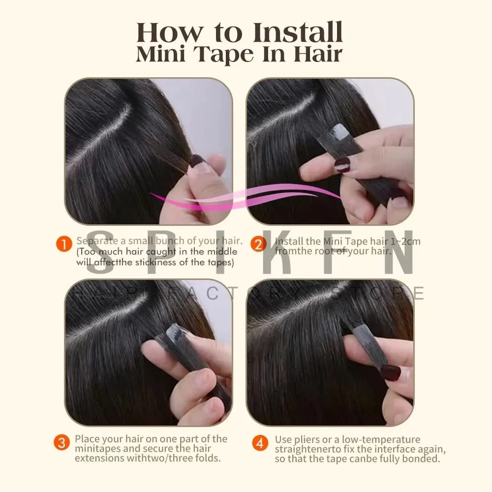 Mini Tape In Human Hair Extensions 12"-20" Machine Remy Skin Weft Adhesive Tape Hair Natural Black Tape Hair 10pcs/pack