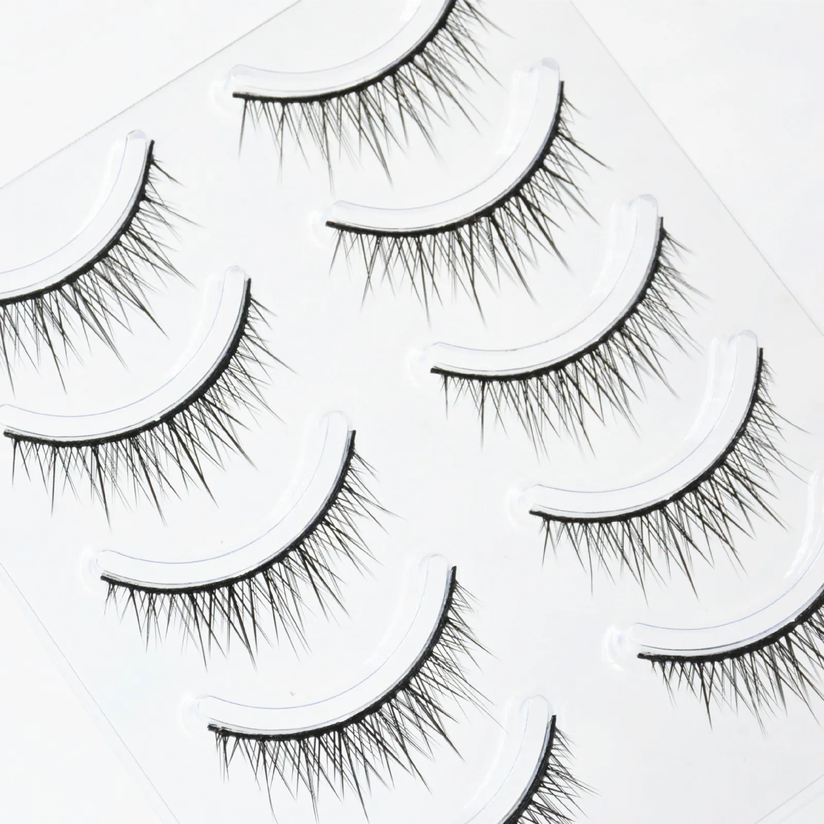 5 Pairs Korean Style Baby Straight Lashes Hard Band False Eyelashes Natural Fish Tail Design Fo Cosplay Daily Eye Lash Makeup